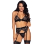 Preview: 3 Tlg. Set Top Strumpfgürtel Und G-String M | Leg Avenue