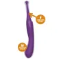 Preview: Purple vibrator with curved design, 5 vibration modes at the tip, 10 modes on the handle.