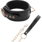 Preview: Black choker with rose gold details and matching chain with carabiner hook.