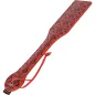 Preview: Rote Paddel mit geometrischem Muster und Schlaufe am Griff.