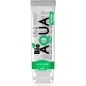 Preview: Transparente Tube mit grünem Etikett, Aufschrift "Bio Aqua Natural", 200 ml, wasserbasiert.