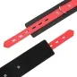 Preview: Black and red leather bracelet with buckles and holes.