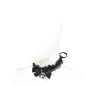 Preview: Black collar with bow and bell on a white mannequin's neck.