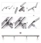Preview: Assembly instructions for a metal rod with hooks, consisting of several parts that are plugged together.
