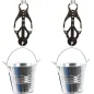 Preview: Two silver ice buckets with tong holders, hanging side by side.