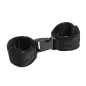 Preview: Black handcuffs with buckle closure on a white background.