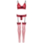 Preview: Dreiteiliges Set OneSize Rot | Leg Avenue