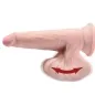 Preview: Triple Density Dildo Mit Swinging Balls 24,5cm Fleisch – King Cock