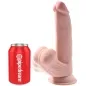 Preview: Triple Density Dildo Mit Swinging Balls 24,5cm Fleisch – King Cock