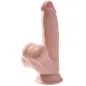 Preview: Triple Density Dildo Mit Swinging Balls 15,2cm Fleisch – King Cock