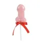 Preview: Pink lollipop in the shape of a penis with a red bow on the stick.
