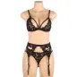 Preview: Three-piece set bra + garter belt + thong S/M – Subblime