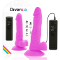 Preview: Flexibler Vibrierender Dildo 18cm Lila | Diversia