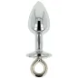 Preview: Fetish Metall Buttplug Mit Ring – Ohmama