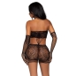 Preview: Lace Tube Kleid Und Handschuhe OneSize Schwarz | Leg Avenue