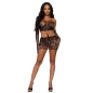 Preview: Lace Tube Kleid Und Handschuhe OneSize Schwarz | Leg Avenue