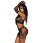 Preview: Lace Tube Kleid Und Handschuhe OneSize Schwarz | Leg Avenue