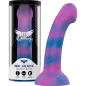Preview: Buntes Dildo mit galaktischem Muster, präsentiert in einer transparenten Verpackung mit der Aufschrift "Mythology".