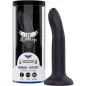 Preview: Black dildo with packaging, brand Mythology, temperature-dependent color change, 17 cm long, 3 cm in diameter.