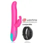 Preview: Pink vibrator toy with bunny ears, compatible with black wristband and Watchme Wireless Technology.