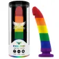 Preview: Rainbow-colored dildo in packaging labeled "Mythology Devon - Pride Fantasy Dildo".