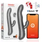 Preview: Grey vibrator with packaging and smartphone app, Bluetooth-enabled, for remote control and vibration.