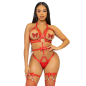 Preview: O Ringgurt Mit Nieten Teddy Grösse L Rot | Leg Avenue