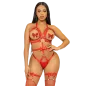 Preview: Befestigter O Ring Gurt Teddy Grösse S Rot – Leg Avenue