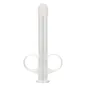 Preview: Transparent syringe with two handles and white cap, standing upright.