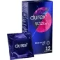 Preview: Durex Mutual Climax condom packaging containing 12 pieces, blue design, with a single condom lying in front.