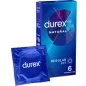 Preview: Blaue Durex-Verpackung mit der Aufschrift "Natural Regular Fit", daneben ein einzelnes Kondom in blauer Folie.