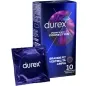 Preview: Durex Kondomverpackung mit der Aufschrift "Perfect Connection" und einem einzelnen Kondom in lila Verpackung.