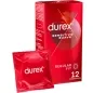 Preview: Rote Durex-Verpackung mit 12 Kondomen, daneben ein einzelnes Kondom in roter Folie.