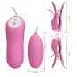 Preview: Nipple clamps with vibration and electric shock, pink | Pretty Love