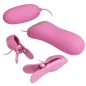Preview: Nipple clamps with vibration and electric shock, pink | Pretty Love