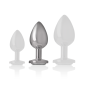 Preview: Aluminium Analplug Mit Silbernem Glas Grösse M | Intense