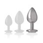 Preview: Aluminium Analplug Mit Silbernem Glas Grösse L | Intense