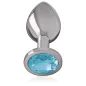 Preview: Aluminum Anal Plug with Blue Glass S – Intense