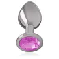 Preview: Aluminum Anal Plug With Pink Glass M – Intense