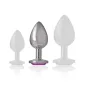 Preview: Aluminum Anal Plug With Pink Glass M – Intense