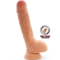 Preview: Dual Density Dildo 18cm Mit Hoden Hautfarben | Get Real