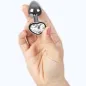 Preview: Metal Butt Plug Clear Crystal Heart 7cm – Secret Play