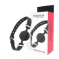 Preview: Black silicone gag with adjustable strap, pictured next to the packaging labeled "Darkness".