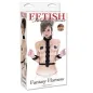 Preview: Packaging of a fetish fantasy harness with a model wearing the product.