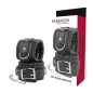 Preview: Black, soft handcuffs with buckles and chain, packaged in a box labeled "Darkness".