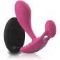 Preview: Rosa Vibrator mit schwarzer Fernbedienung, beide mit glatter Oberfläche und modernem Design.