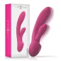 Preview: Rosa Vibrator mit Verpackung, USB-Kabel und Bedienelementen, Marke "intense".