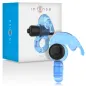 Preview: Blauer Vibrationsring mit Verpackung im Hintergrund, Marke "intense", Modell "FRY".