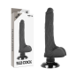 Preview: Realistischer Vibrator 2-1 Schwarz 18,5cm | Basecock