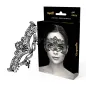 Preview: Black lace mask by Coquette in packaging with a picture of a woman wearing the mask.
